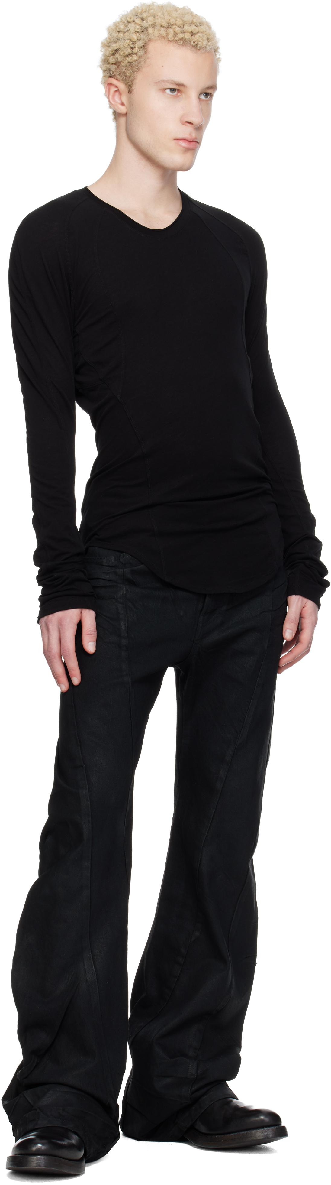Black Seamed Skinny T-shirt