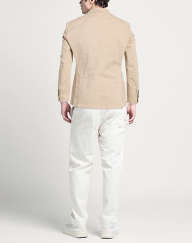 Man Blazer Beige Size 40 Cotton, Elastane