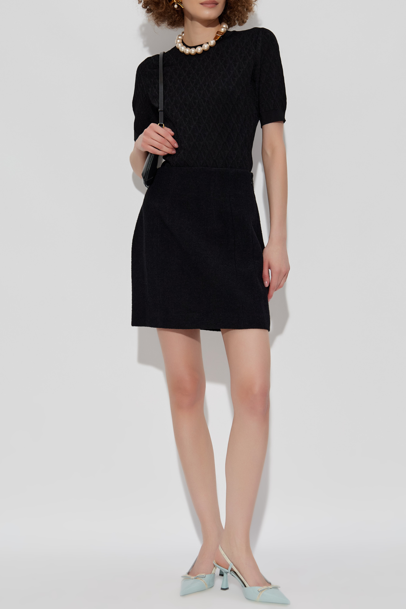 Tweed Skirt, Women's, Black