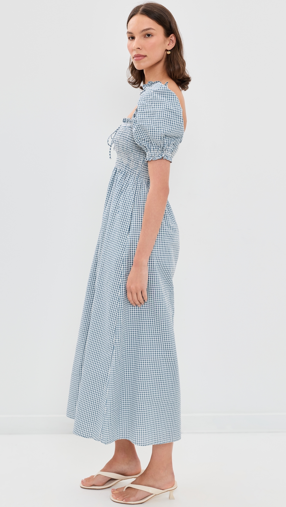 The Scarlett Midi Nap Dress Teal Gingham