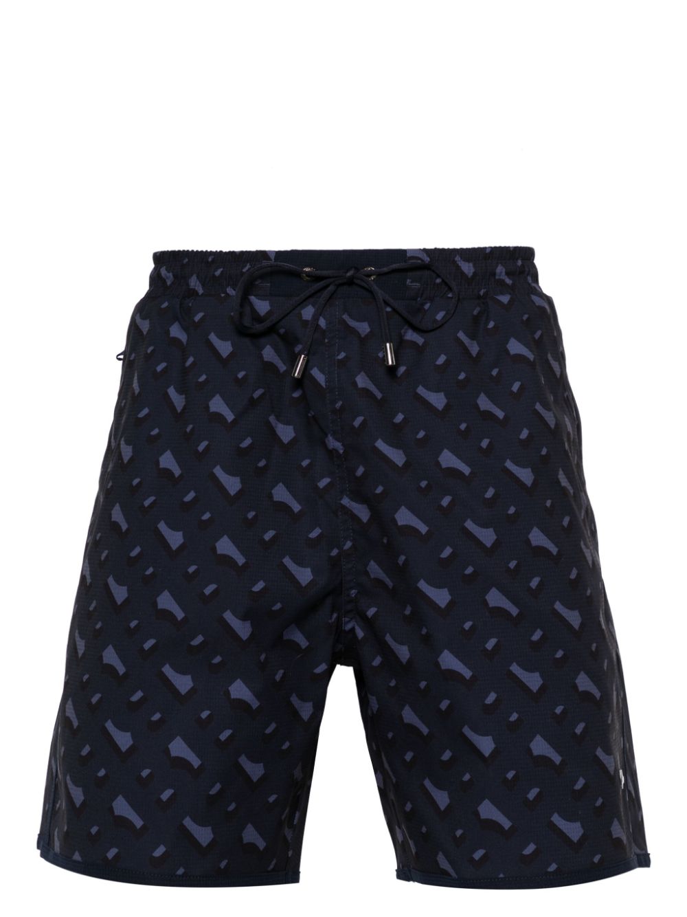 Geometric-print swim shorts - Blue