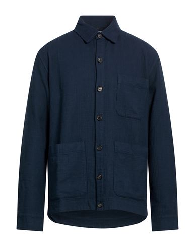 Man Shirt Navy Size 3XL Wool, Cotton