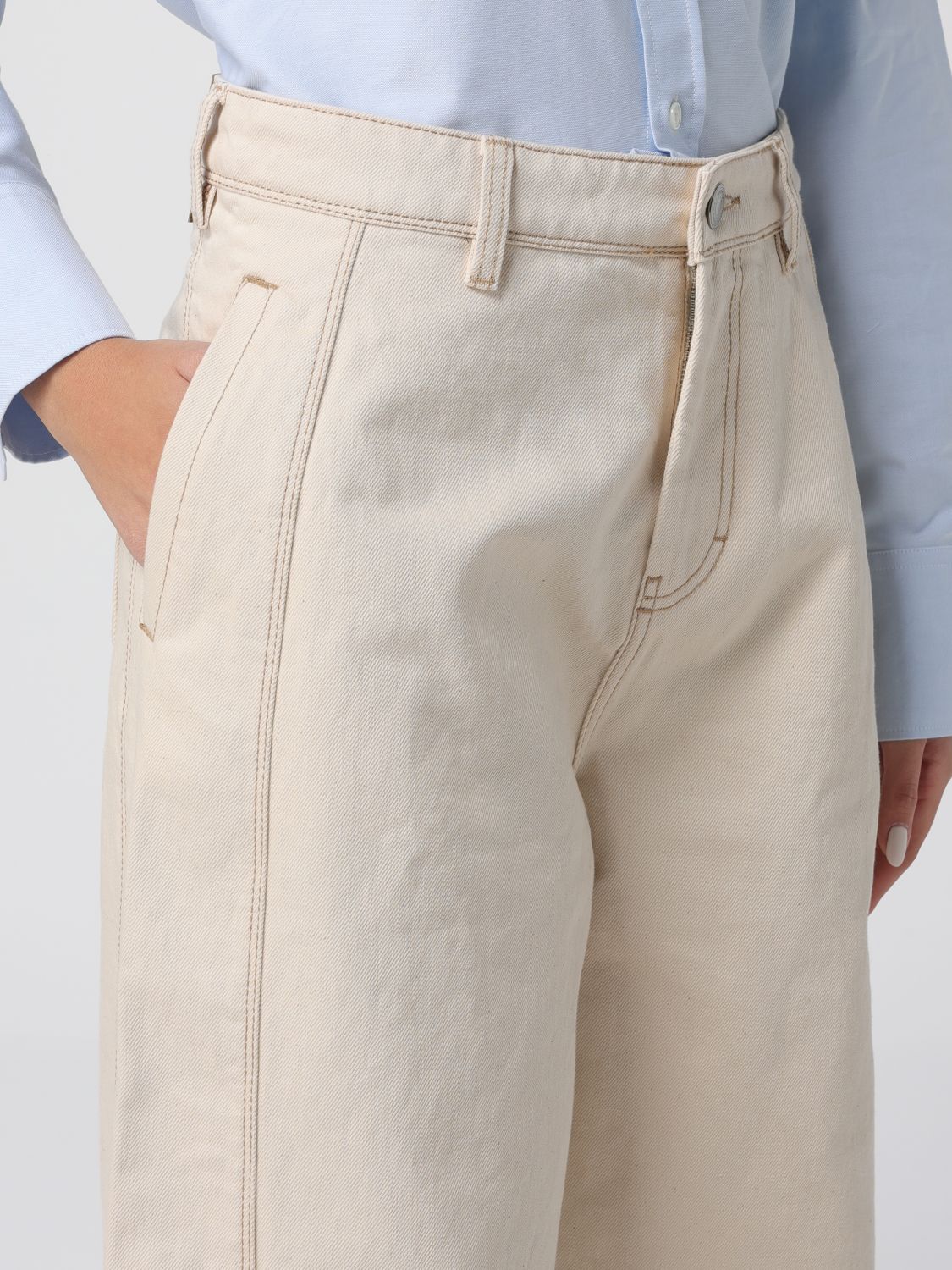 Jeans Woman color Beige