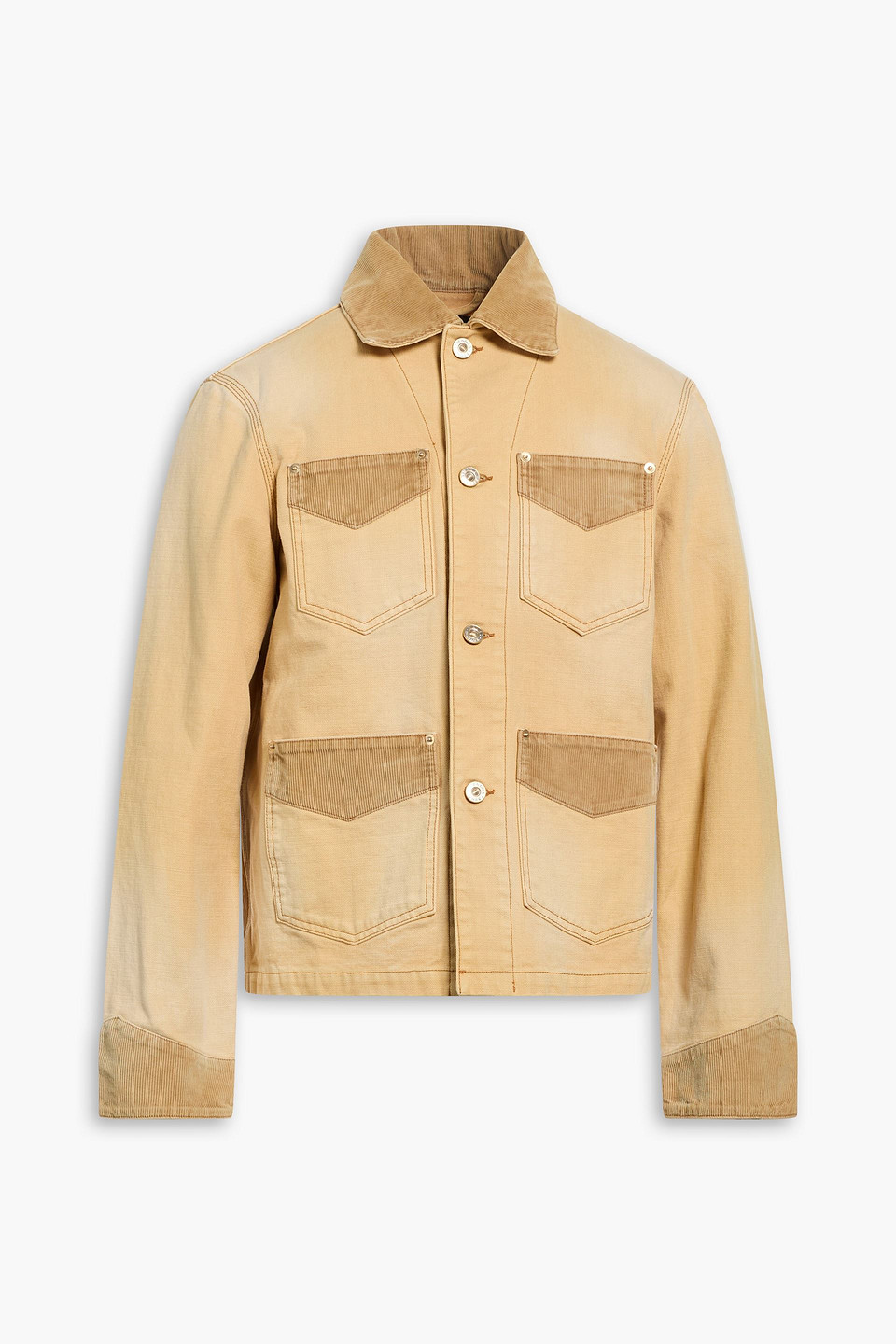 Sierra embroidered cotton-canvas field jacket - Yellow - S