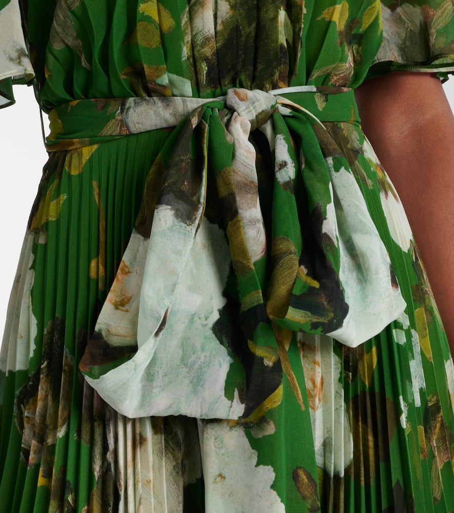 Floral pleated midi dress