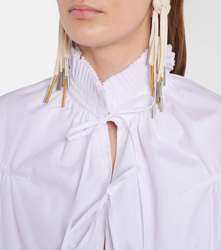Ruffled cotton blouse