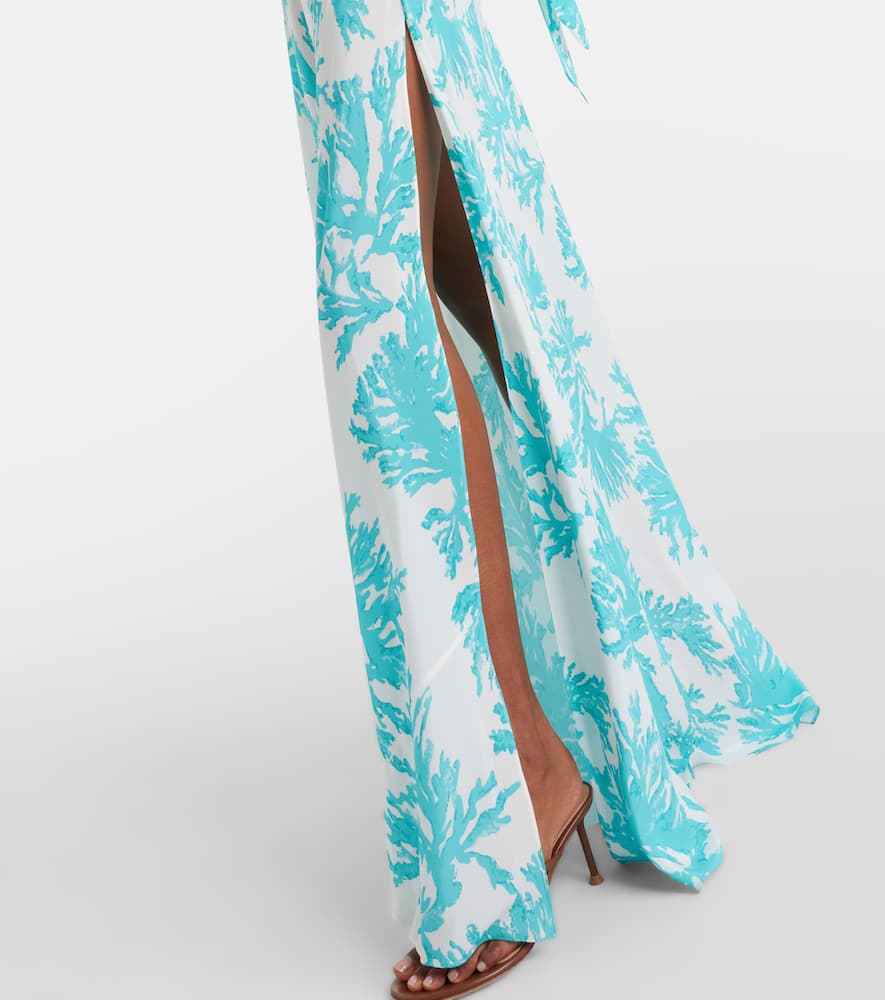 Odetta scarf-detail one-shoulder gown