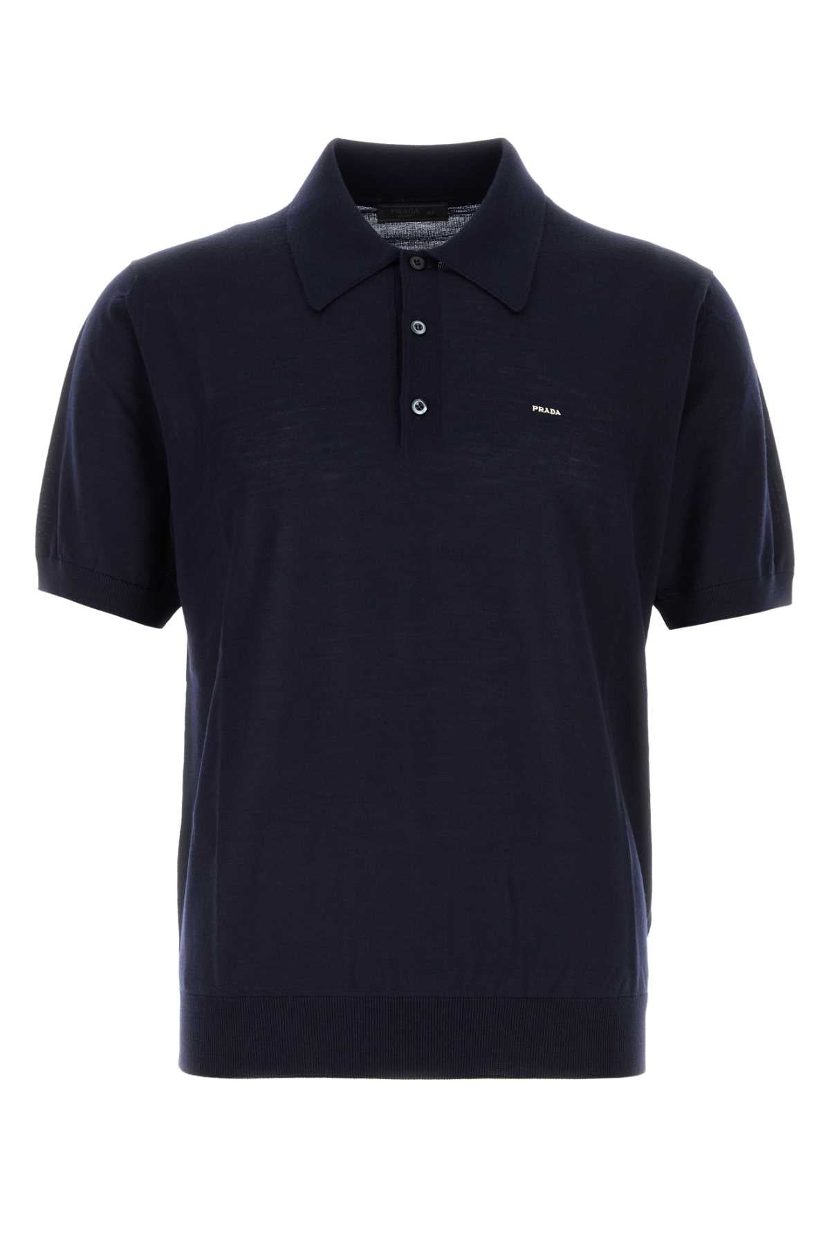 Wool Polo Shirt — Navy