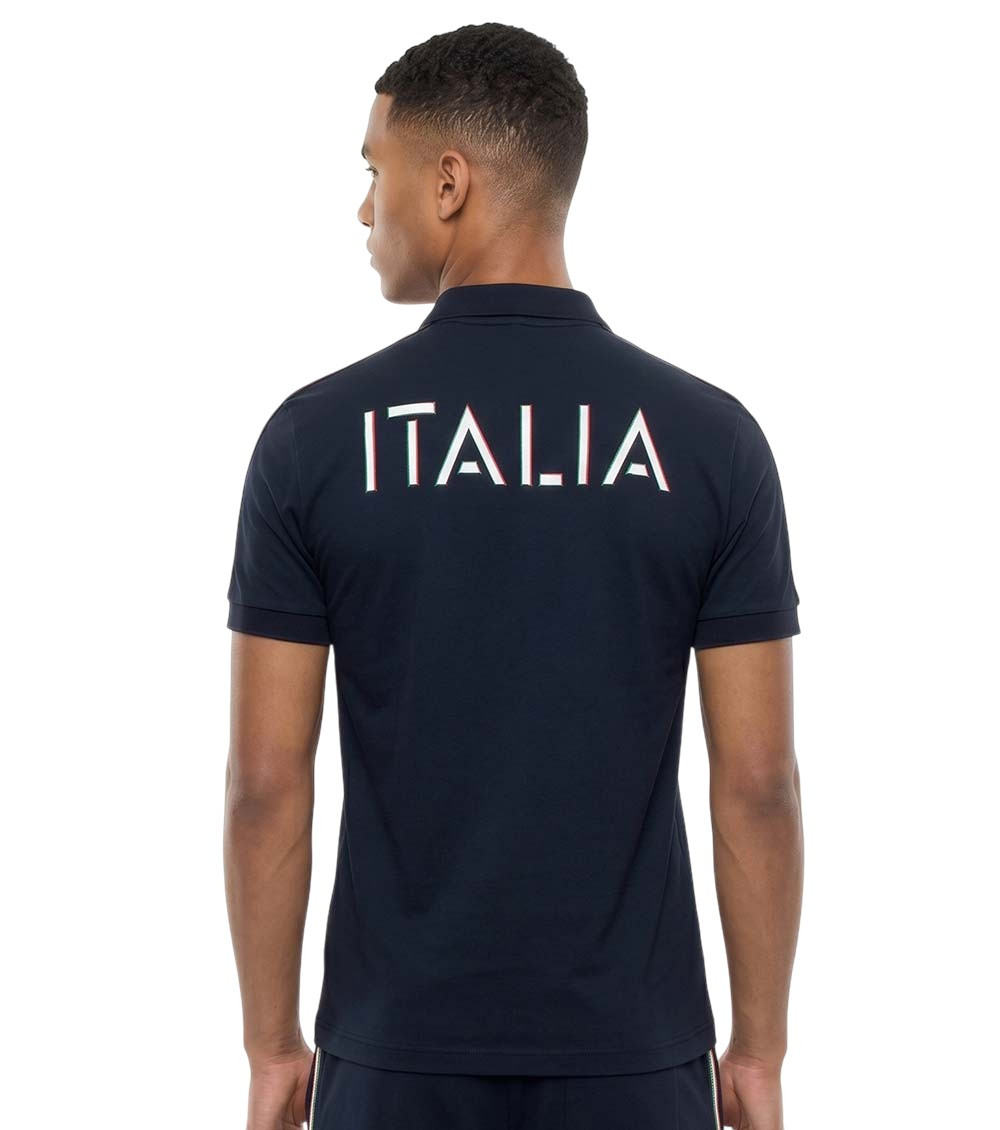 Blue Logo Shirt Collar Polo