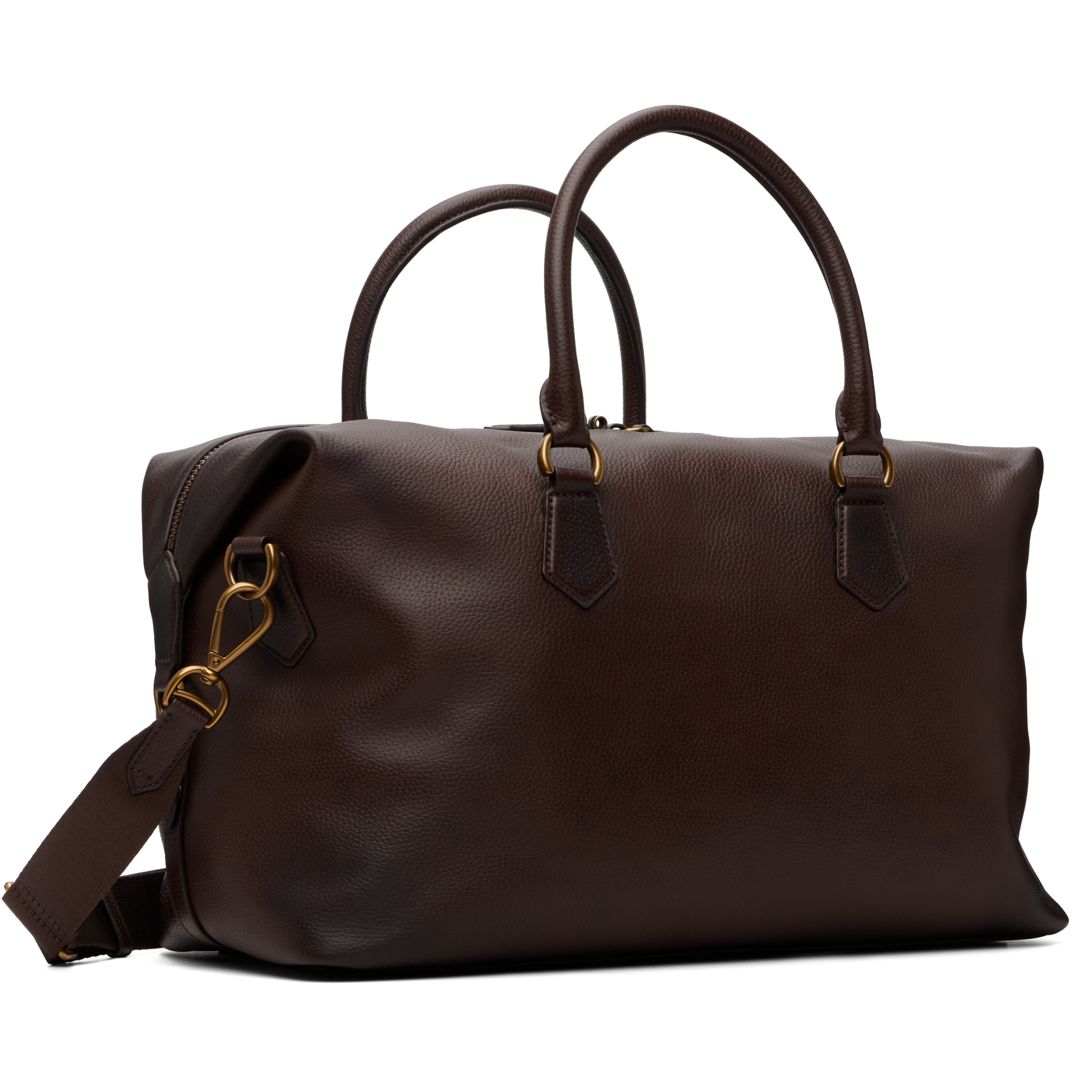 Brown Pebbled Leather Duffle Bag