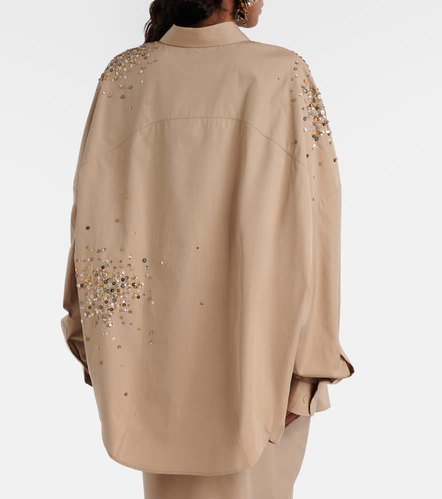 Sequined oversized cotton shirt