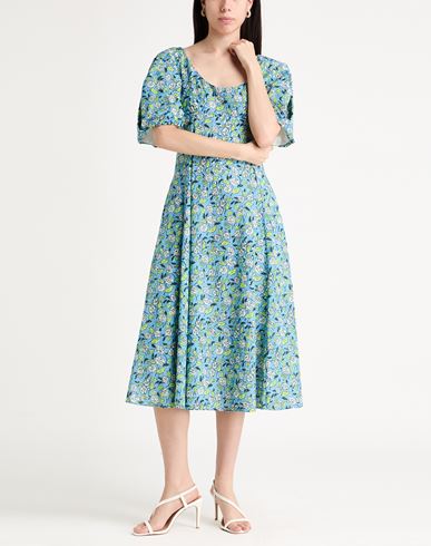 Woman Midi dress Light blue Size 12 Cotton
