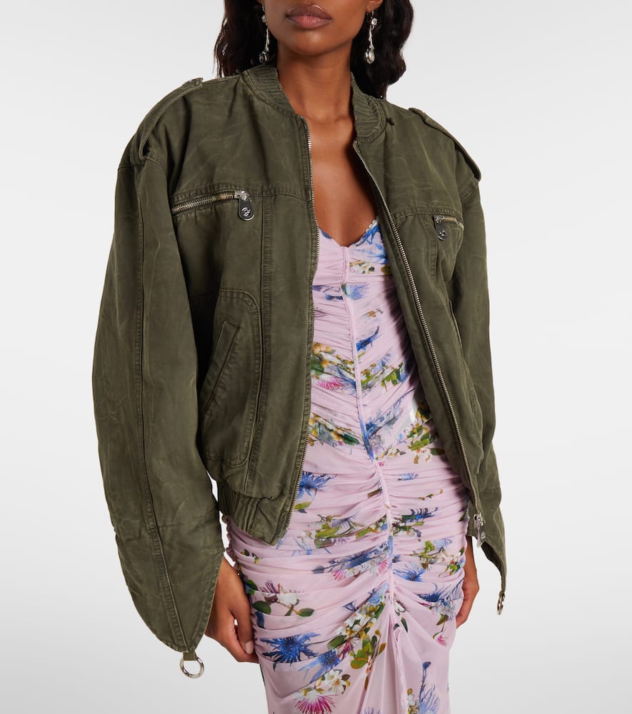 Cotton canvas bomber jacket