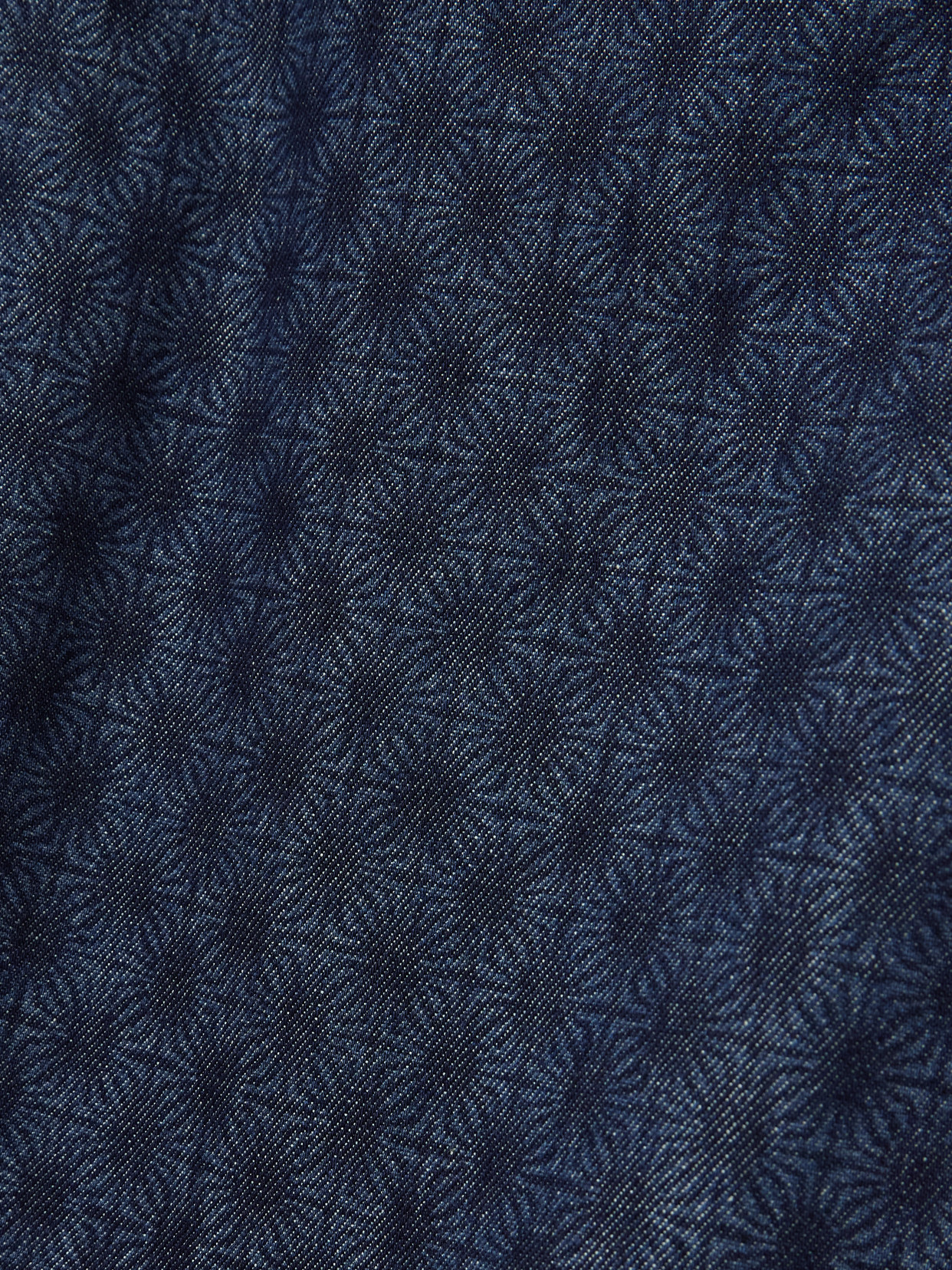 Printed Denim Midi Dress - Blue