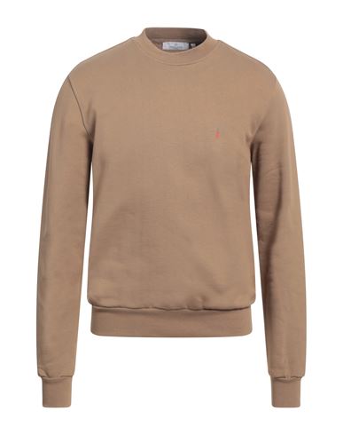 Man Sweatshirt Camel Size L Cotton