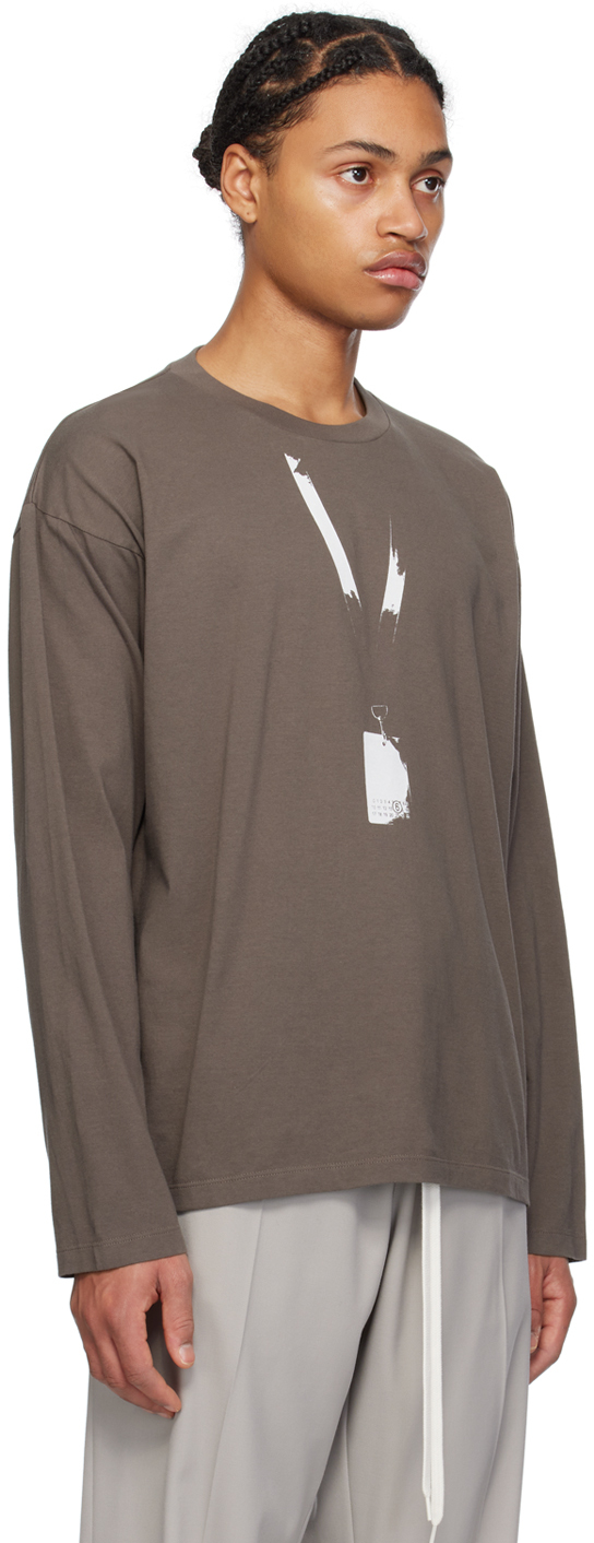 MM6 Maison Margiela トープ Backstage Pass 長袖Tシャツ