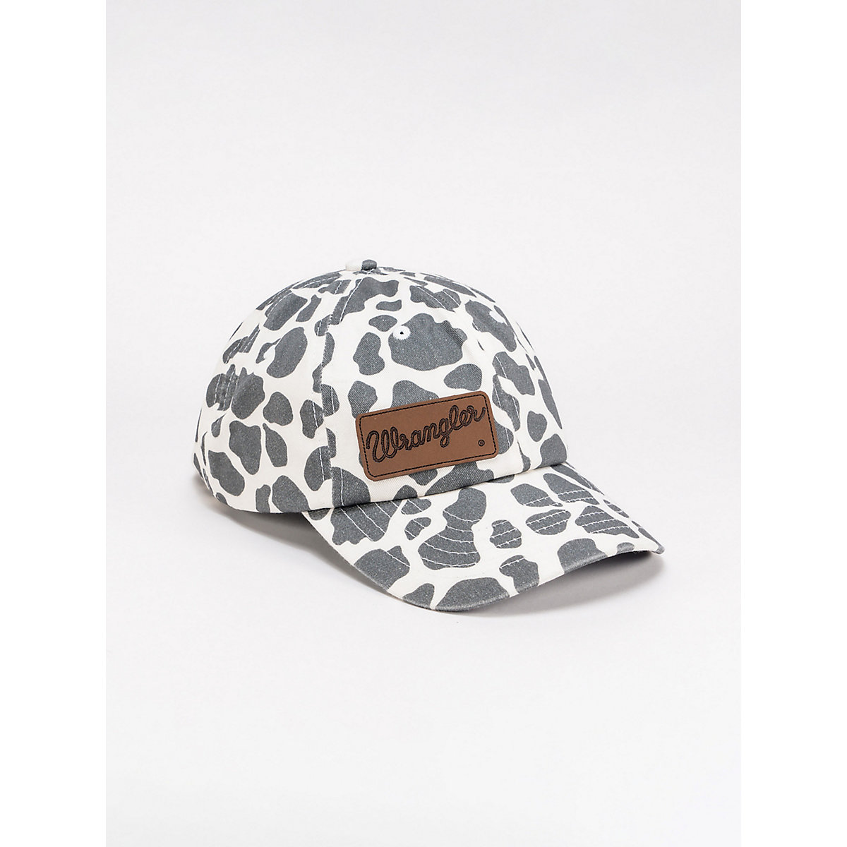 Women's Cow Print Baseball Cap in Black/White