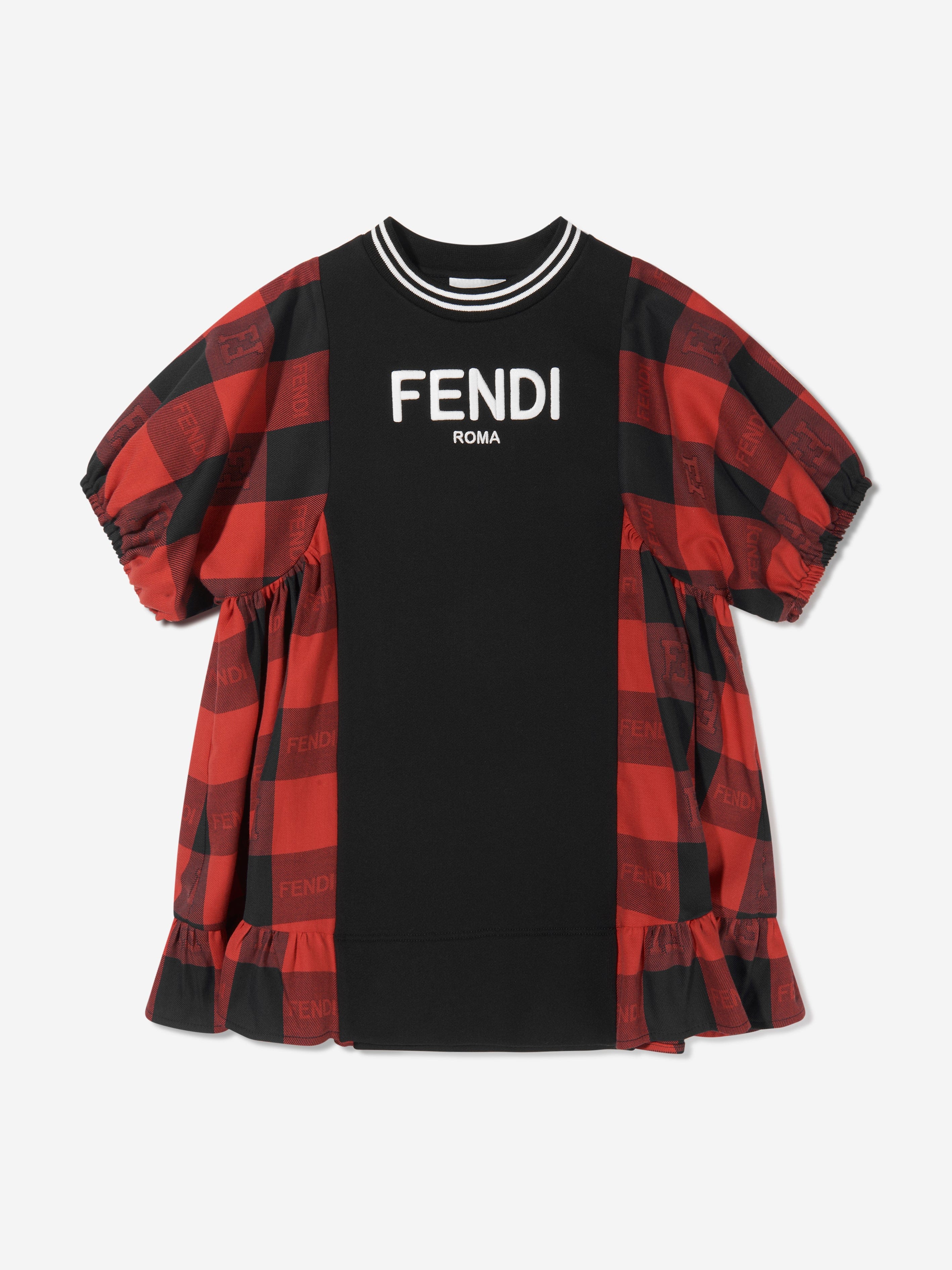 Girls Checked A-Line Dress in Black 10 Years By Childsplay Clothing