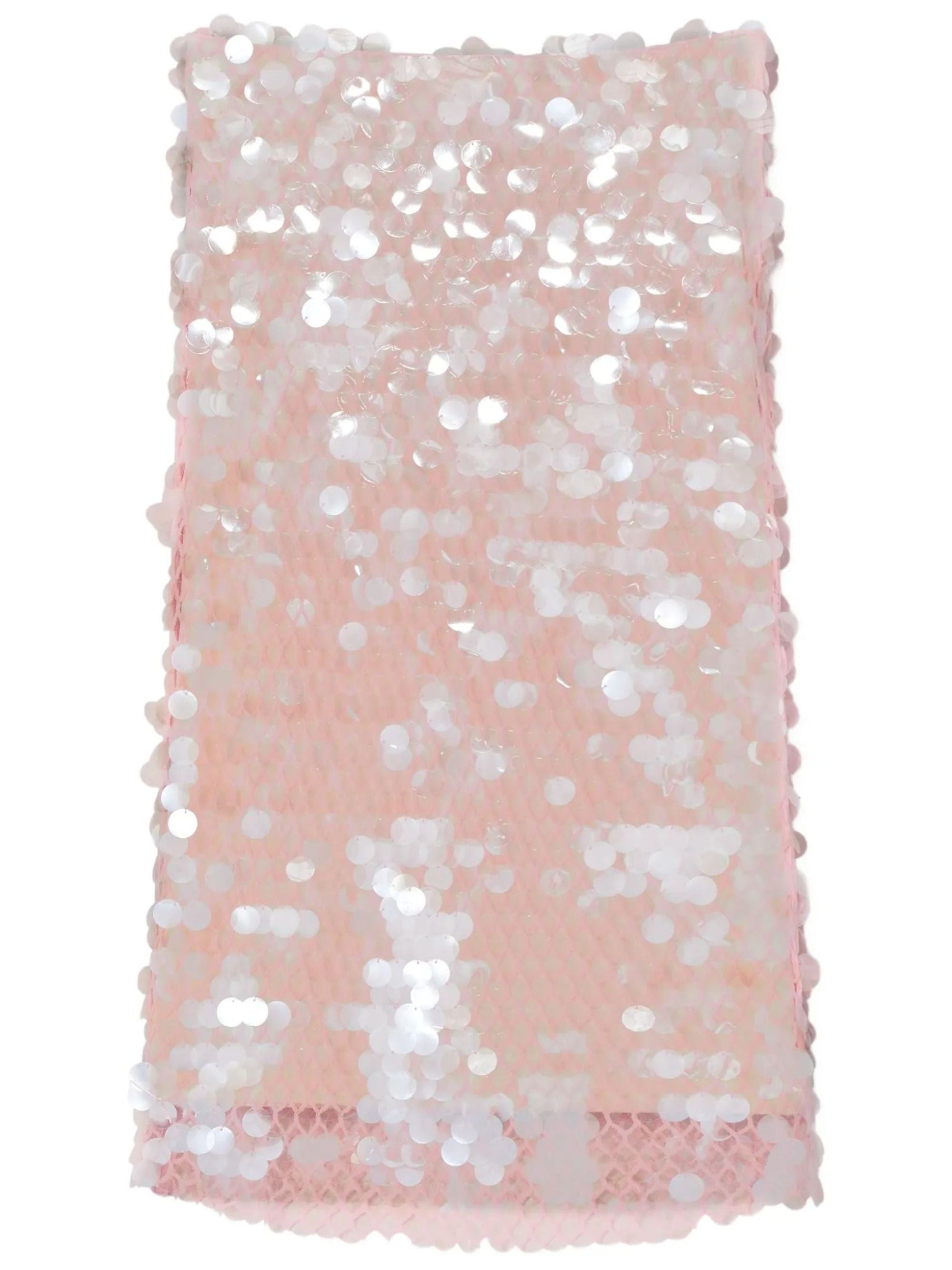 Sequin Maxi Skirt with Cascading Translucent Detail and Asymmetrical Scalloped Hem