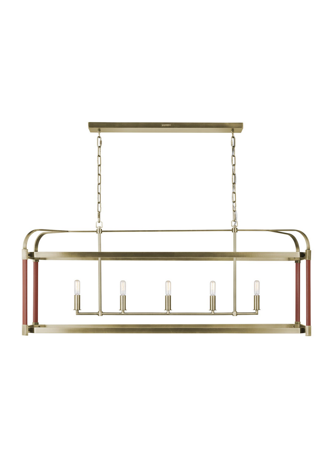 Visual Comfort Studio Hadley 5-Light Chandelier in Time Worn Brass by Lauren Ralph Lauren
