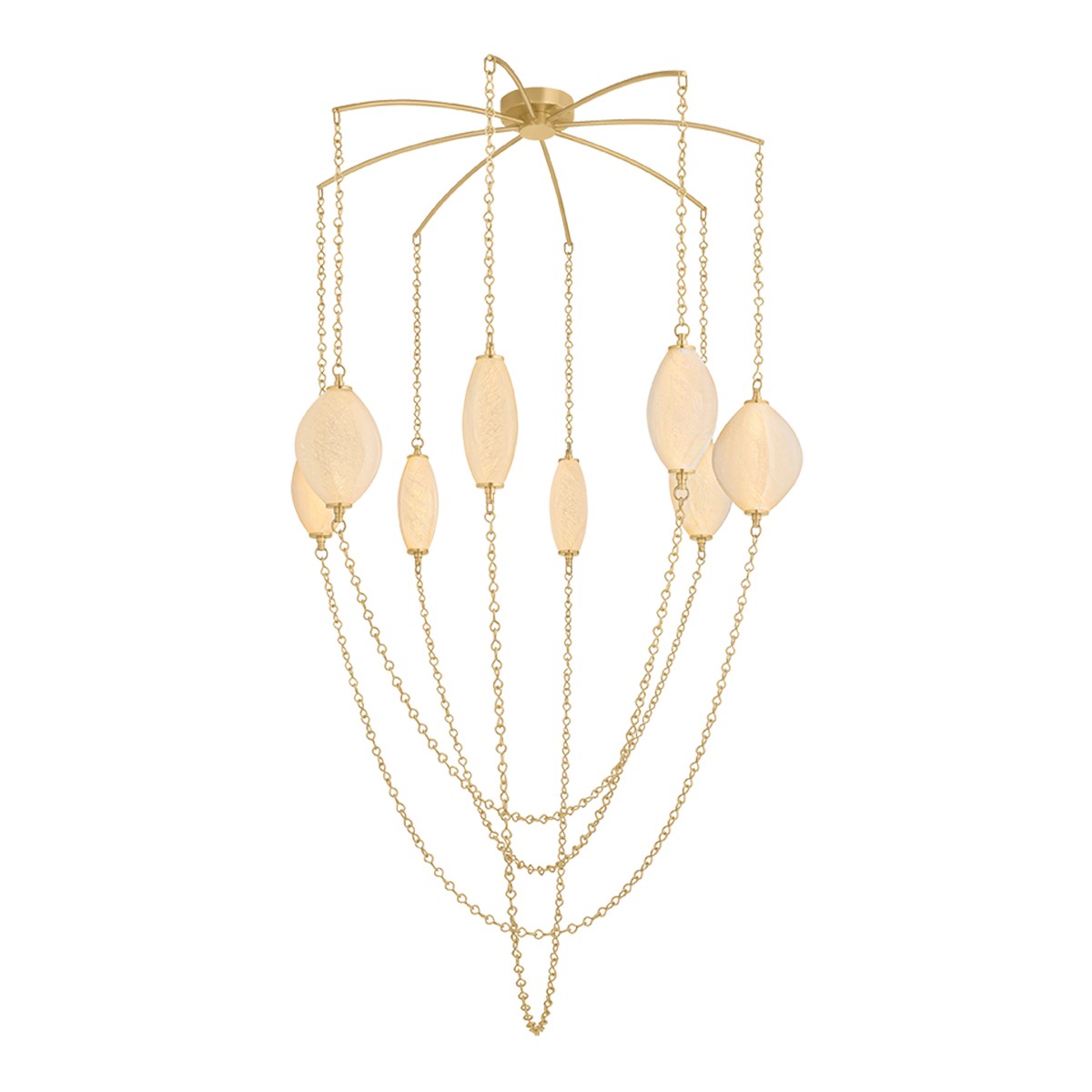 Vintage Brass LED Chandelier from the Positano Collection