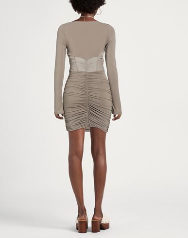 Woman Mini dress Taupe Size 4 Polyamide, Elastane