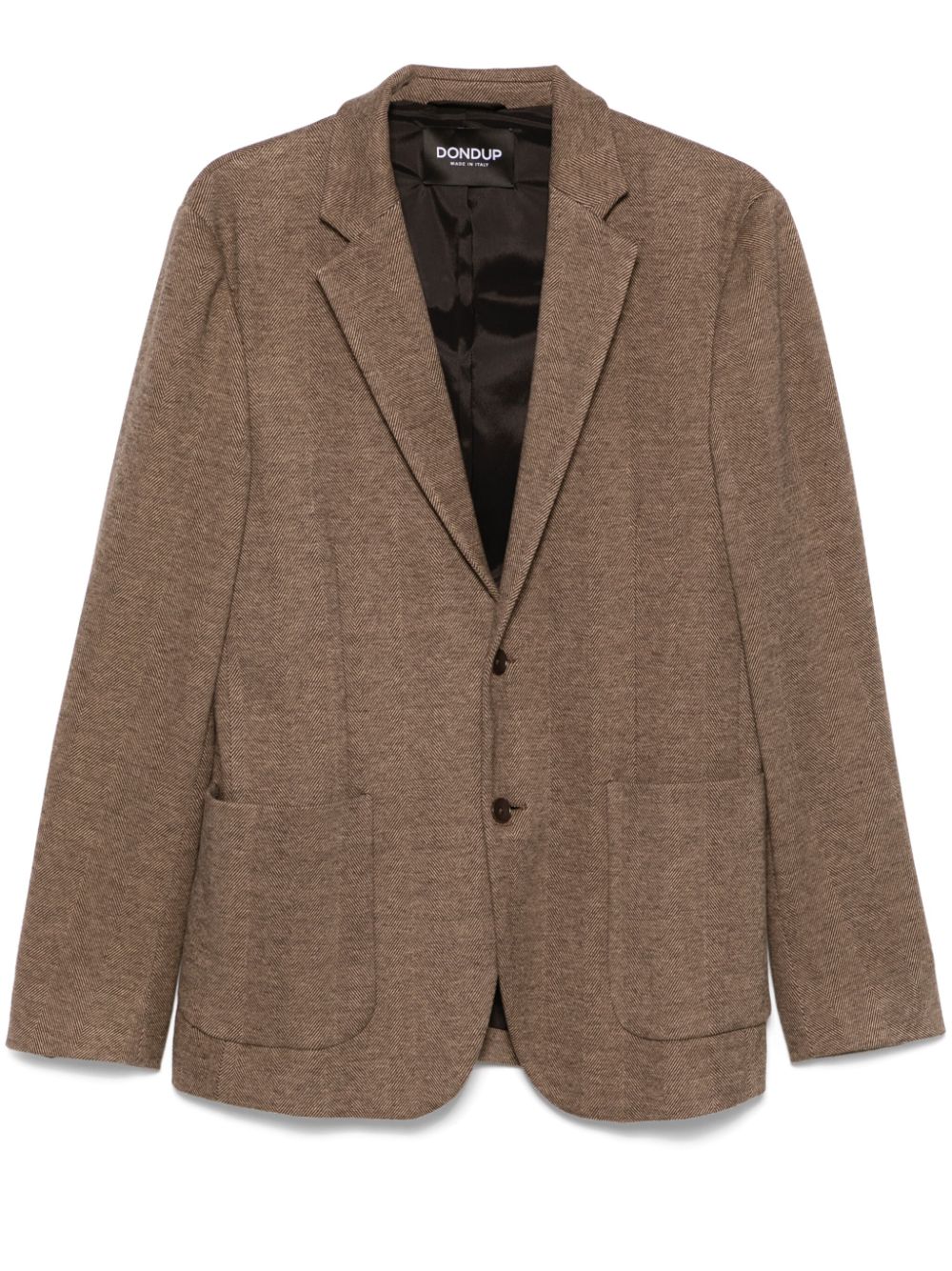 Herringbone-pattern blazer - Brown