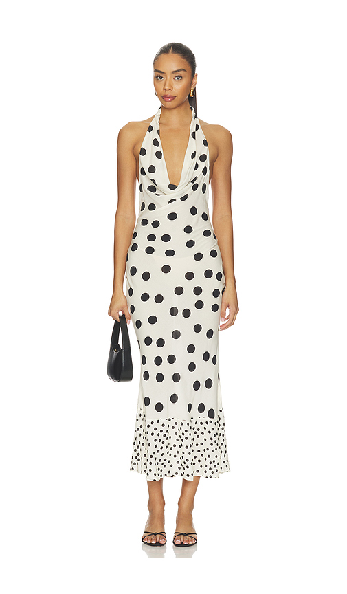 Tularosa Elma Cowl Neck Dress in White,Black. XXS. Also in S, M