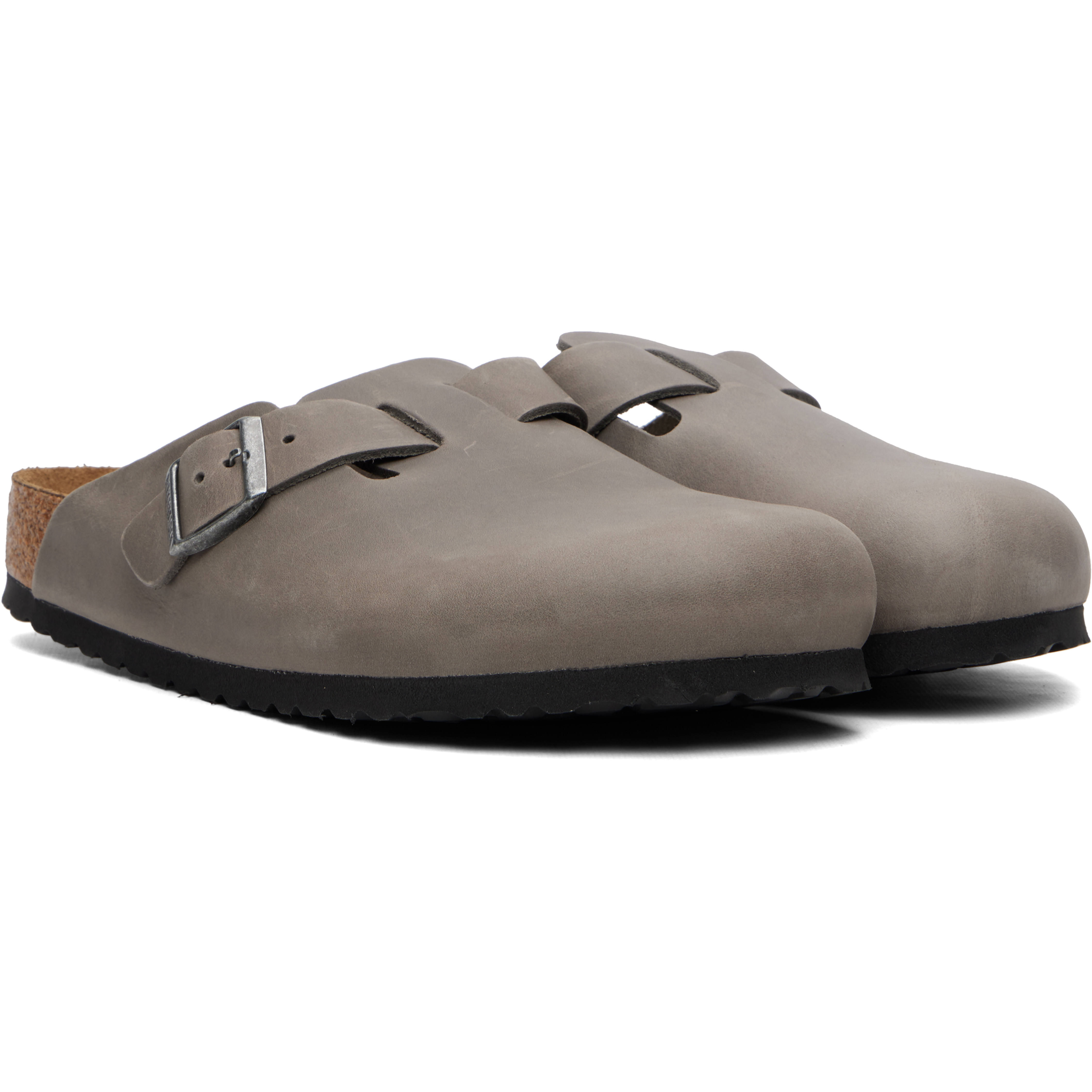 Gray Regular Boston Soft Footbed Oiled Leather Loafers