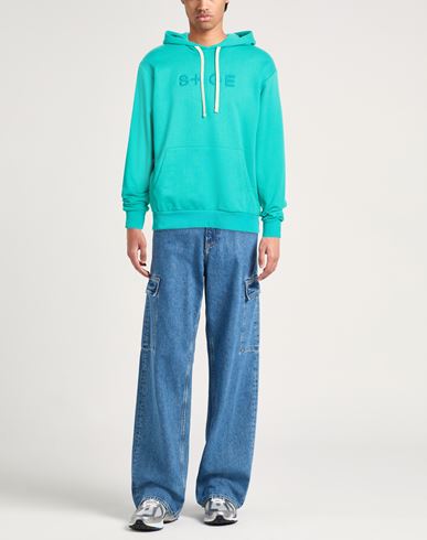 Man Sweatshirt Turquoise Size S Cotton