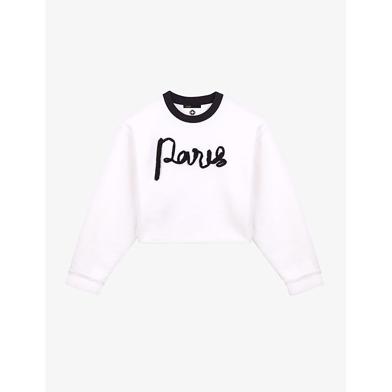 Womens Blanc Paris Text-embroidered Cotton Sweatshirt