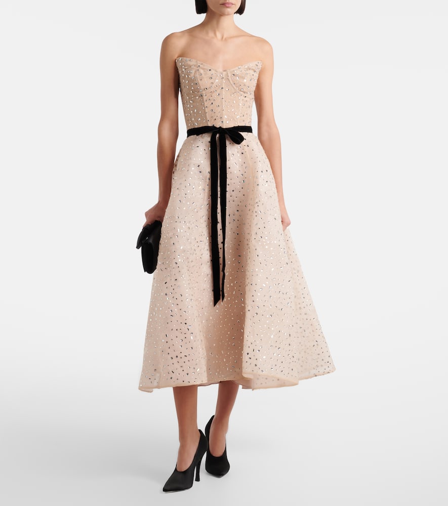 Belted embellished cocktail dress