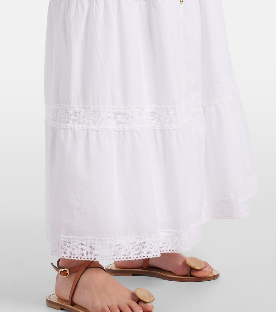 Cate lace-trimmed cotton maxi skirt