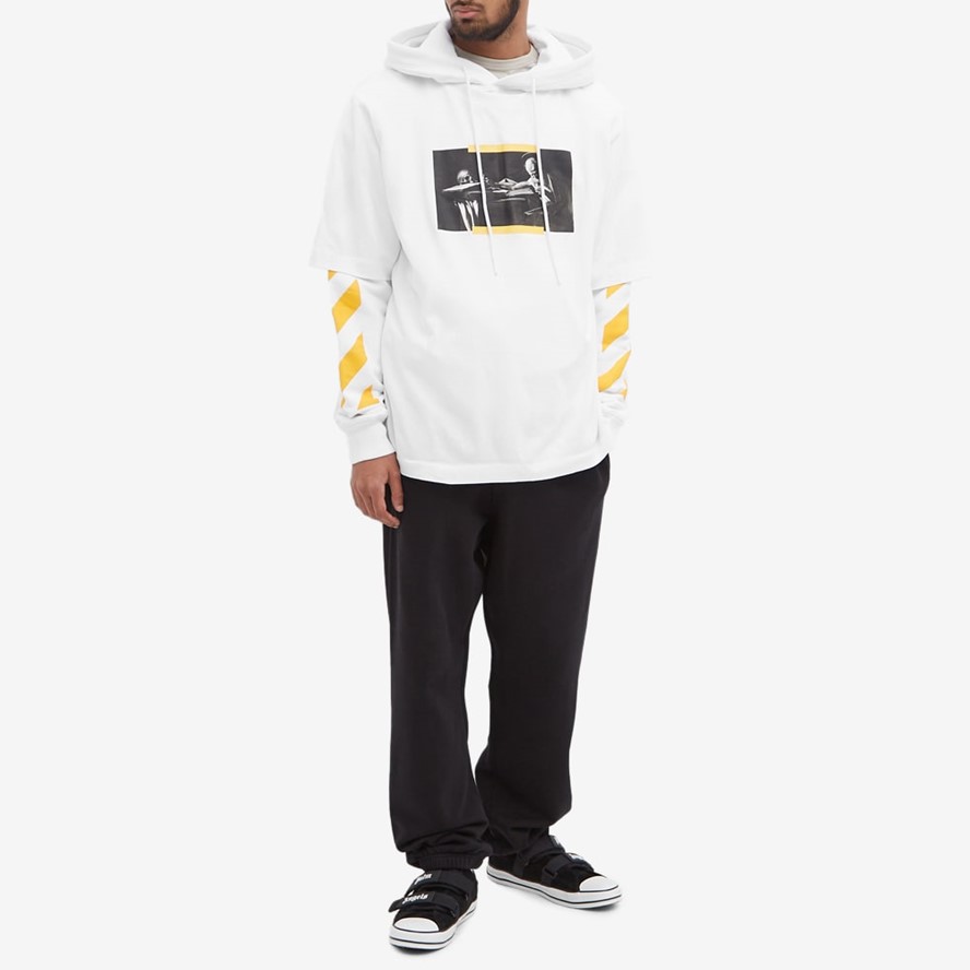 Caravaggio Arrows-print layered hoodie
