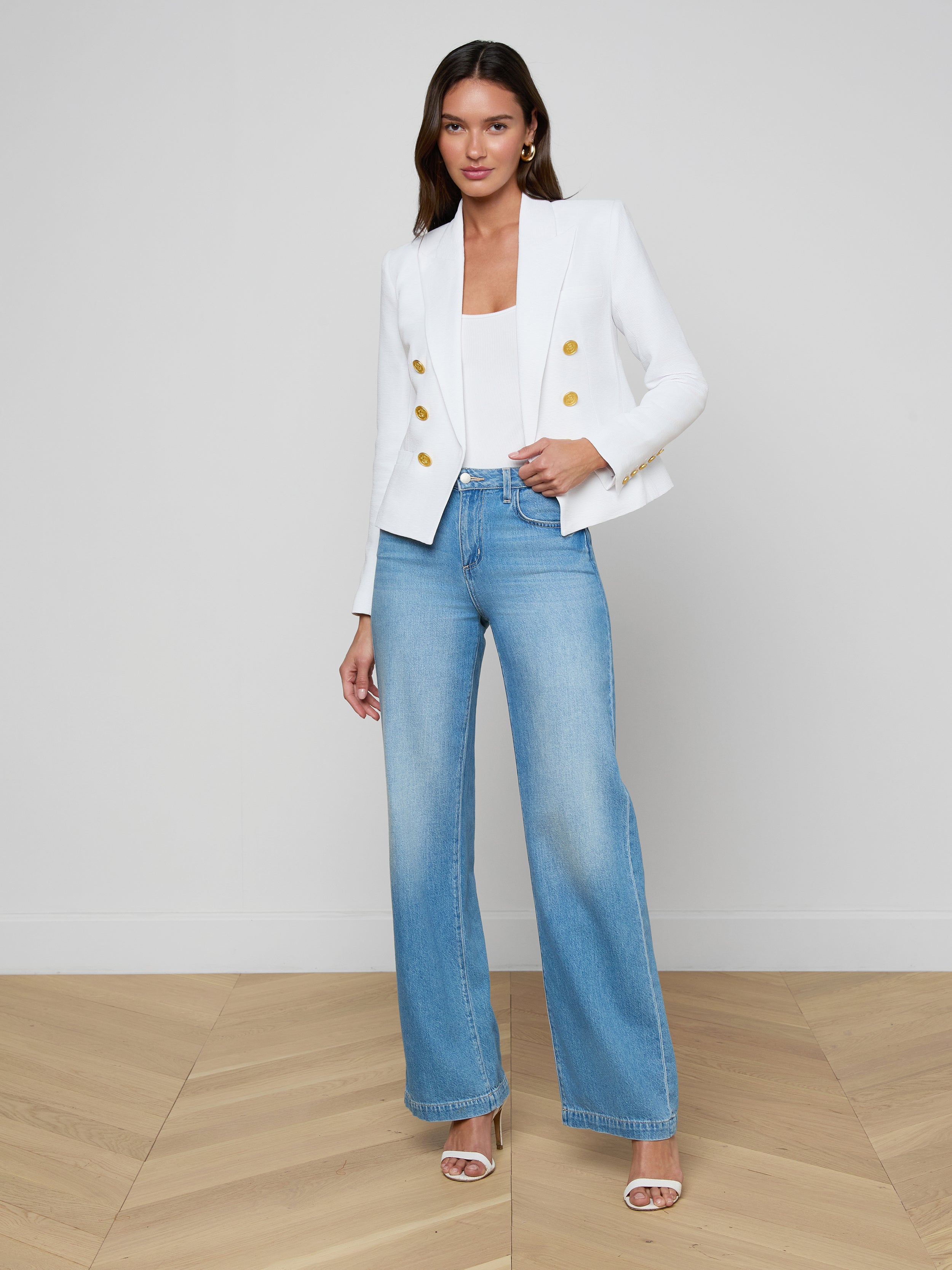 Brooke Blazer In White/white Multi Small Butterfly Jungle