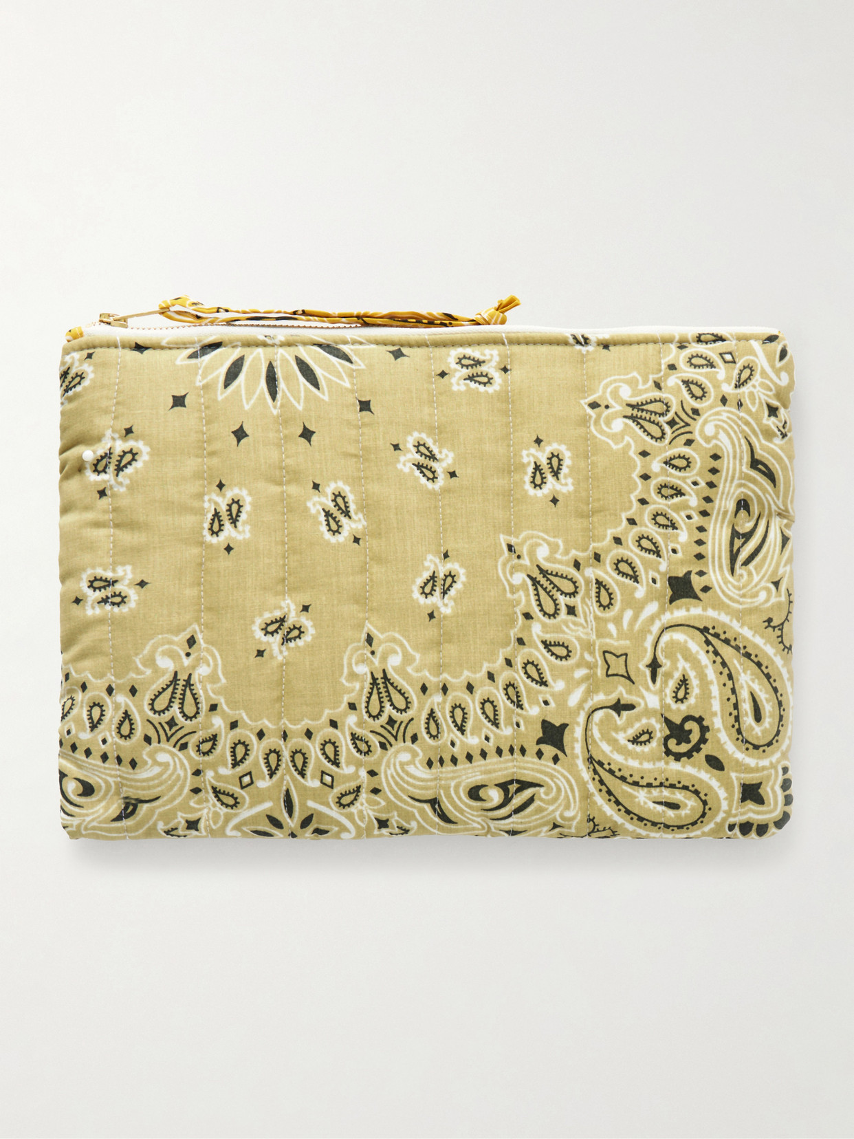 Bandana-print Quilted Cotton Pouch - Neutrals