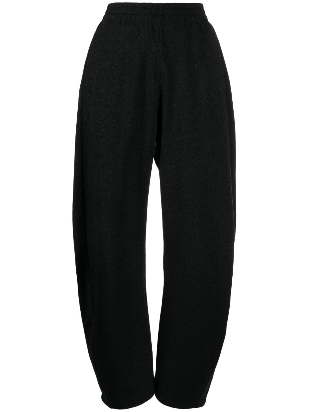 Glitter-detail cotton-blend track pants - Silver
