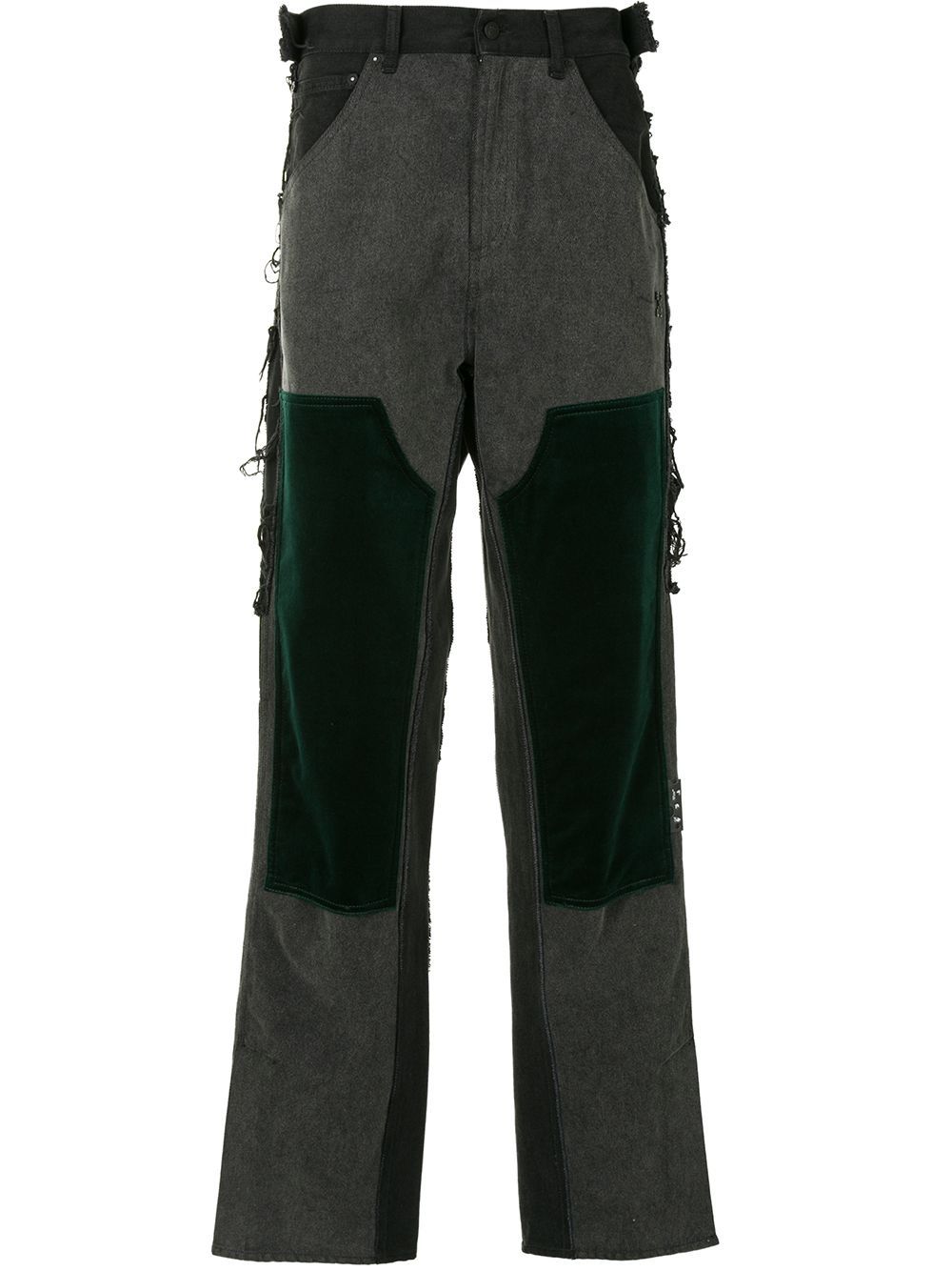 Patch-detail Arrows-motif jeans - VINTAGE MEDIUM GREY DARK GREEN