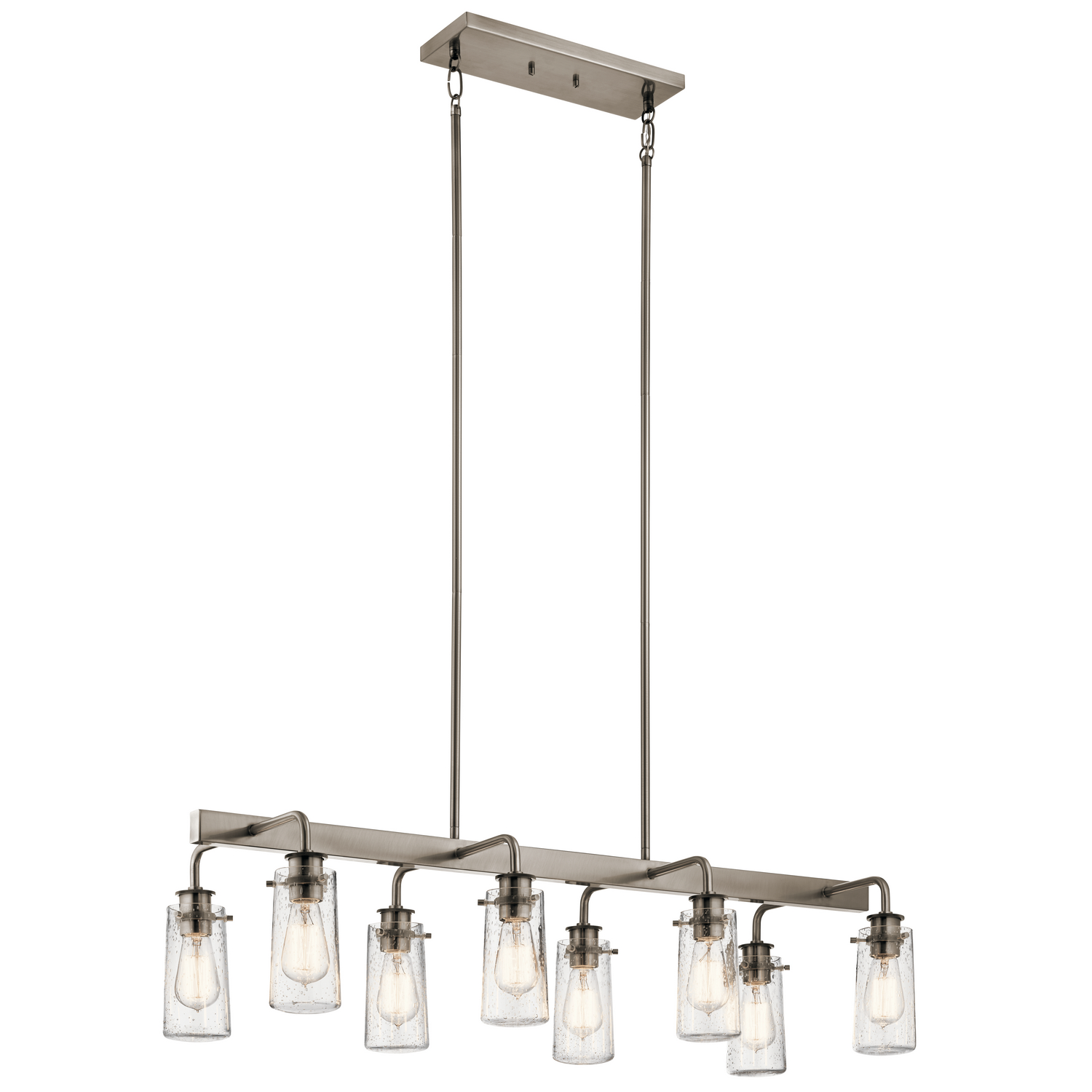 Braelyn 42" 8-Light Linear Chandelier in Classic Pewter
