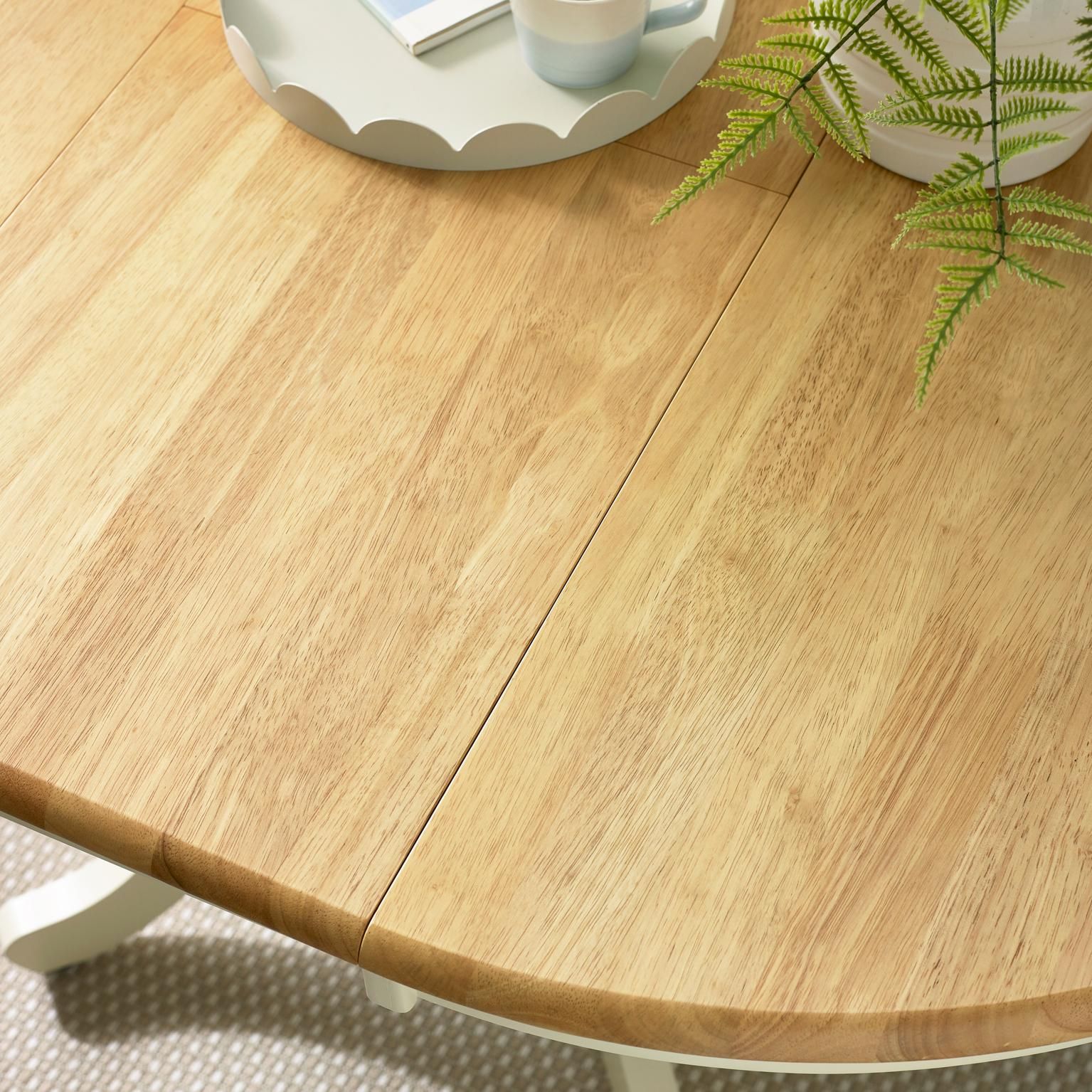 FurnitureboxUK Unisex Padstow Rustic Farmhouse Extending Solid Wood Dining Table in Crea