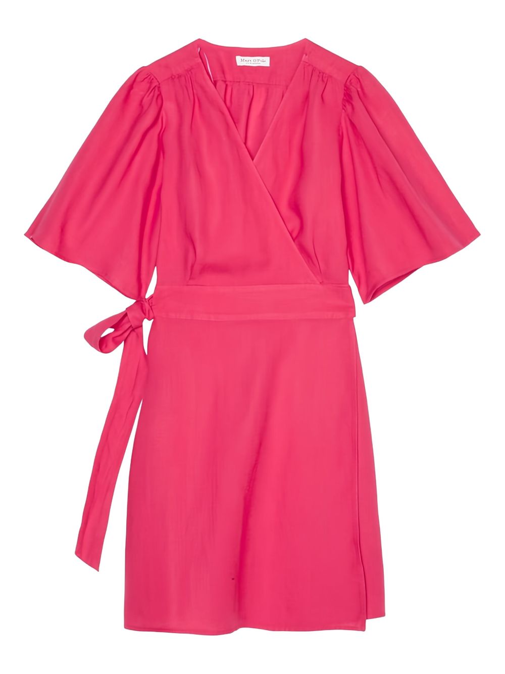 Flutter-sleeved wrap dress - Pink