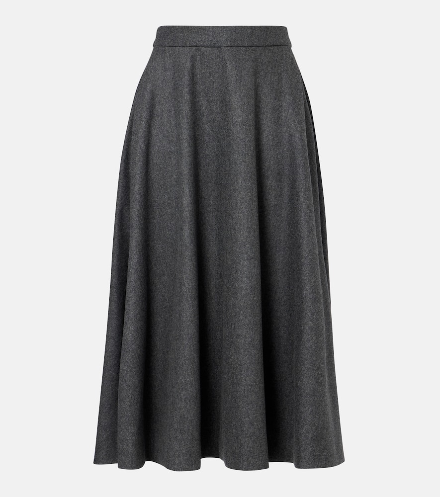 Betulla wool flannel midi skirt