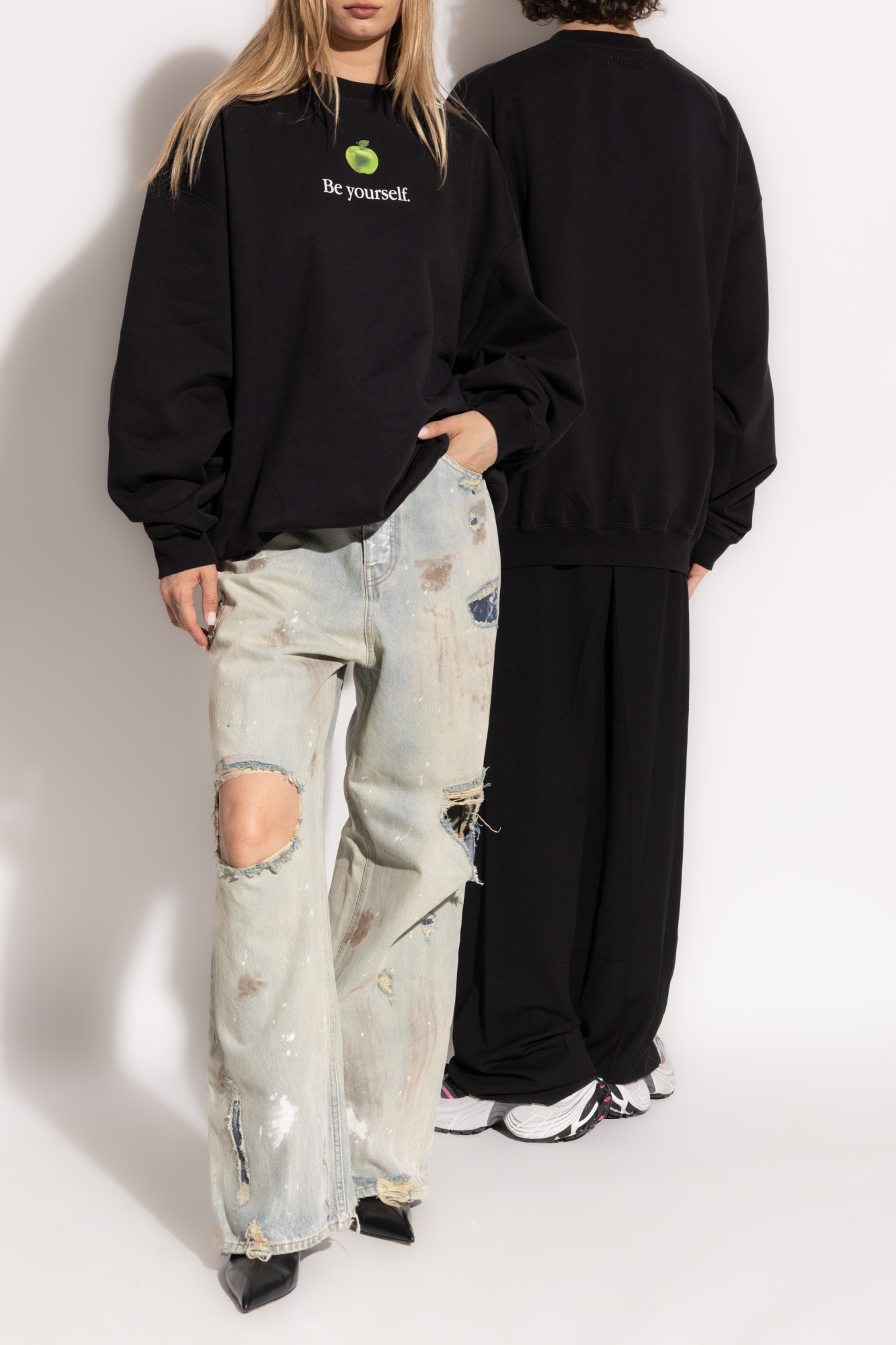 Sweatshirt With Print, Unisex, Black