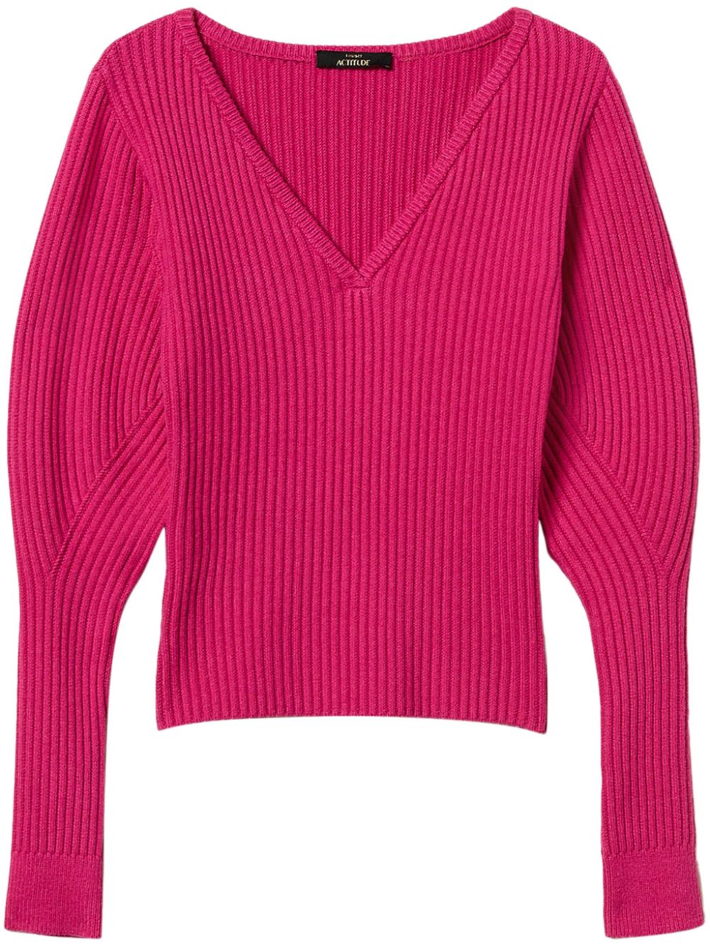 Fitted rib-knit jumper - Pink