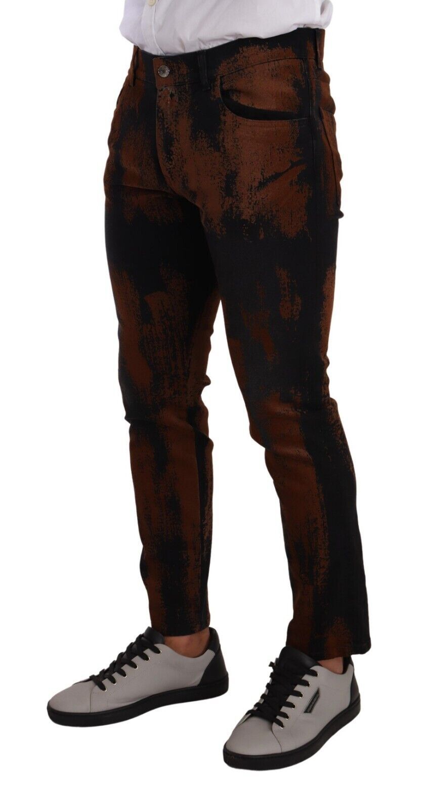 Tie-Dye Skinny Jeans — Black
