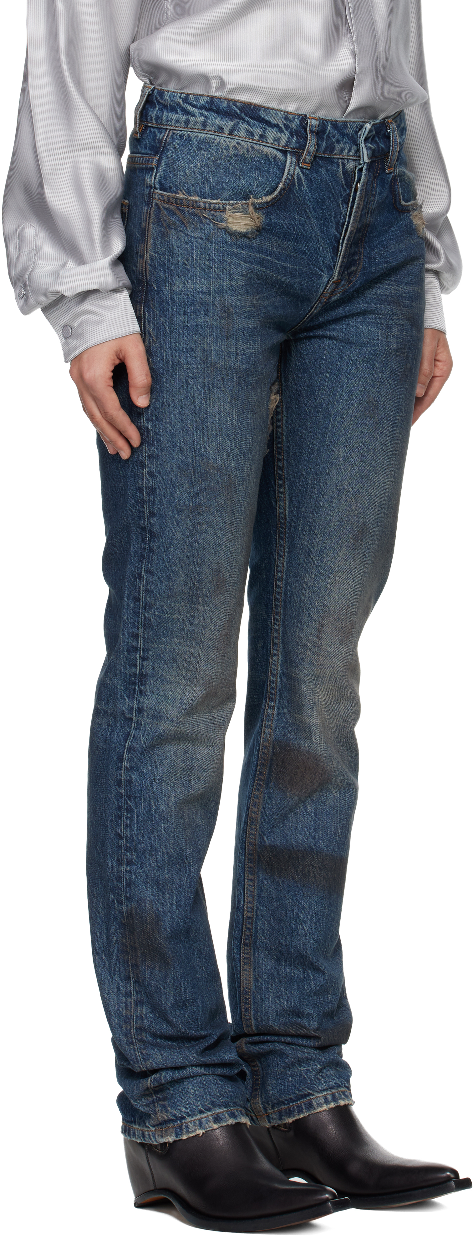 Blue Washed Denim Jeans