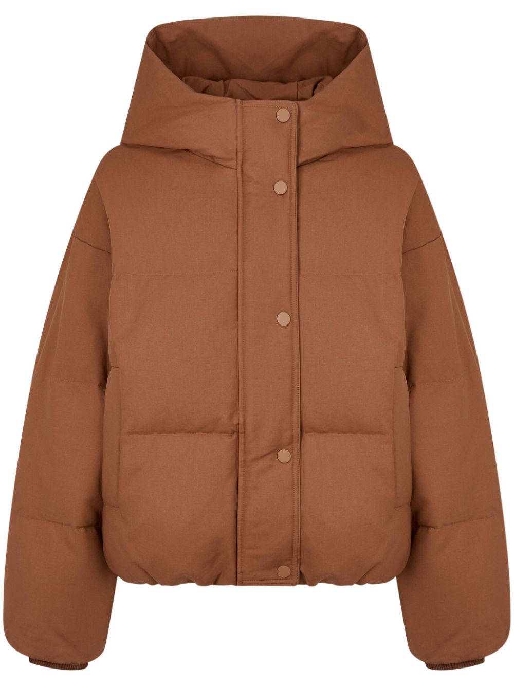 Funnel neck down jacket - Brown