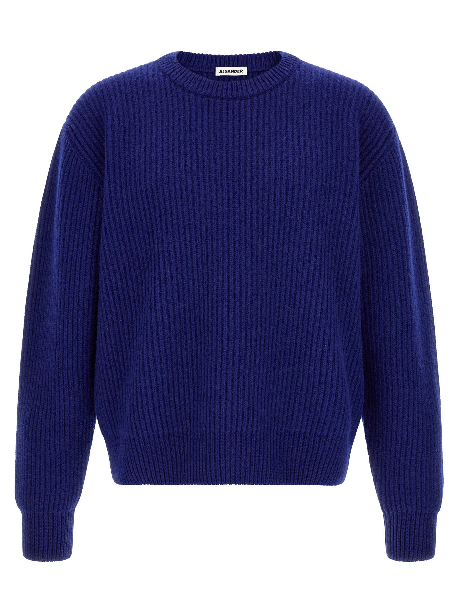 Fisherman's Rib Wool Sweater — Blue