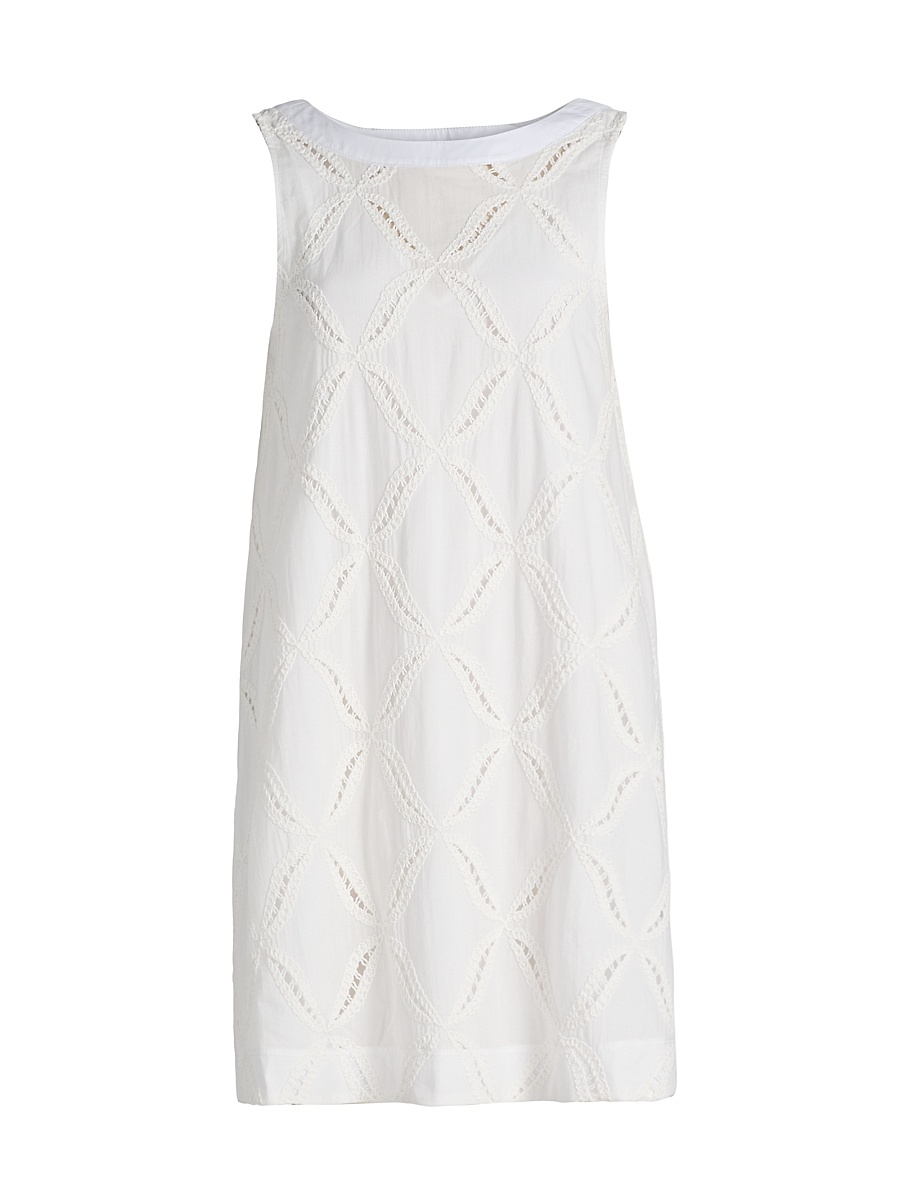Women's Alina Cotton Eyelet Shift Minidress - White