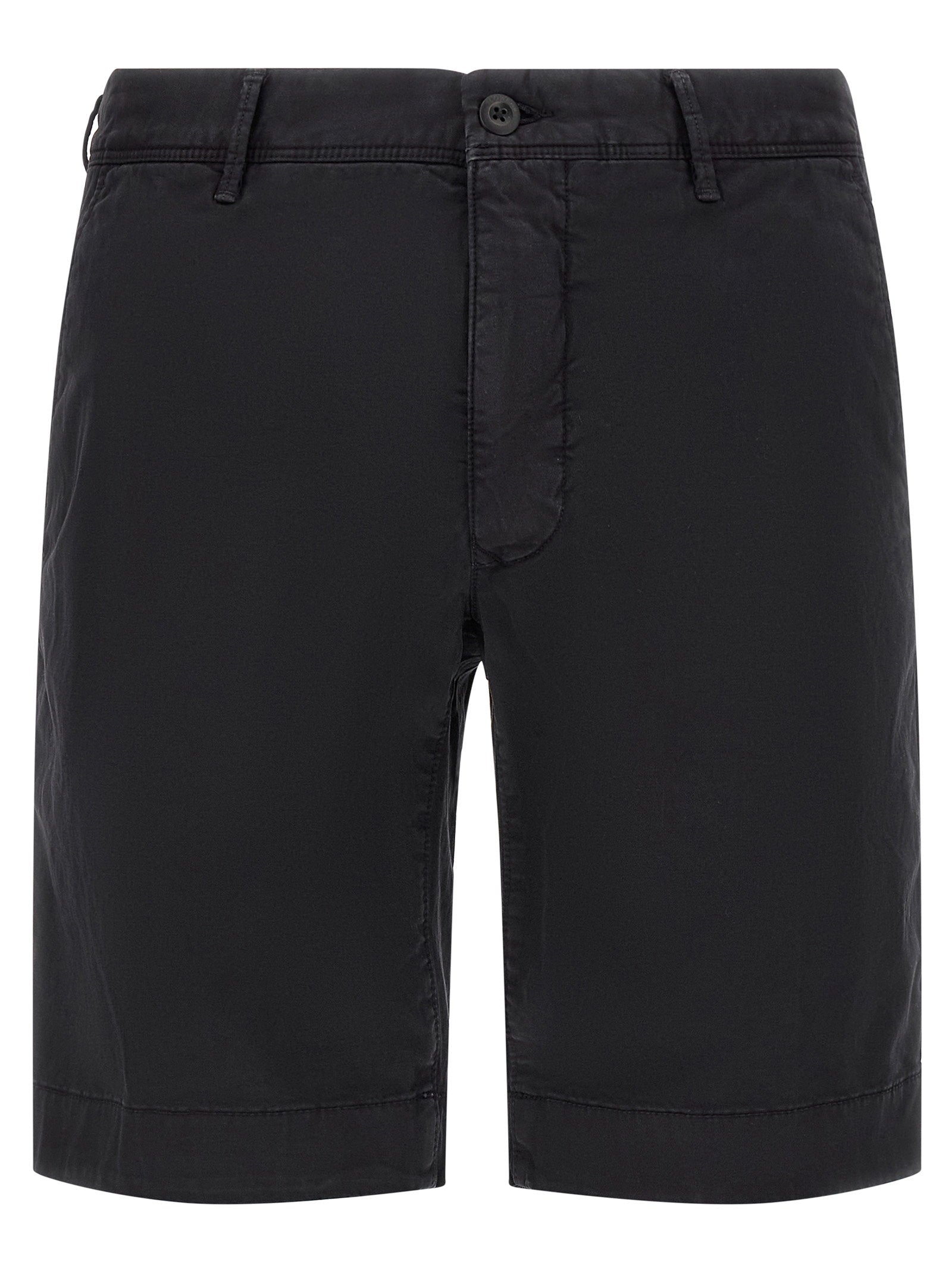 Cotton Bermuda Shorts — Black